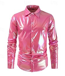 levne -Retro 80. léta Tričko Disko Lesklý latexový patent Kov Maškarní kostým Pánské předvečer Všech svatých Karneval Pride Parade Měsíc hrdosti Dospělí Tričko Léto