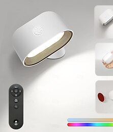 お買い得  -壁掛けライト 1個 磁気タッチ RGB 調光 USB充電 リモコンコントロール 360度回転 ベッドサイド 壁画 階段 読書灯