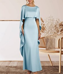 preiswerte -Meerjungfrauenschnitt Abendkleid Elegant Kleid Formell Abendgesellschaft Bodenlang Ärmellos Rundhalsausschnitt Stretch-Crêpe mit Rüschen 2025