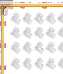 economico -Connettori per strisce LED COB da 8 mm, 10 mm, 2 pin, connettori per strisce LED COB da 10 pezzi, 20 pezzi, connettori angolari a forma di I, a forma di L, connettori trasparenti e senza fessure per