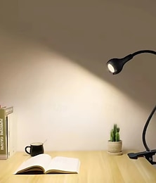 economico -Lampada da scrivania, luci di lettura, USB, flessibile, a collo d'oca, lampade a LED, lampada a LED per unghie, lampada con tubo metallico, clip per testiera del letto e computer.