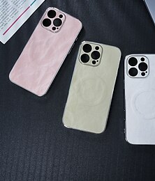 זול -טלפון מגן עבור Apple AirTag אייפון 16 פרו מקס פלוס iPhone 15 14 Pro Max Plus אייפון 13 12 Pro Max כיסוי אחורי מארז ספיחה מגנטי תמיכה בטעינה אלחוטית עמיד בזעזועים צבע הדרגתי PC עור PU