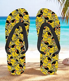 abordables -Tongs à imprimé canard pour homme – style décontracté et amusant pour les promenades sur la plage, les fêtes d'été en plein air et la détente au bord de la piscine