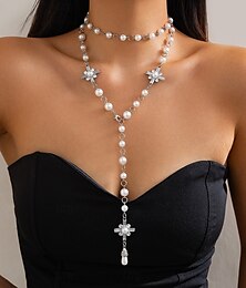 abordables -Collier Sautoir Perle d'imitation Femmes Élégant Franges Perles Mariage Cercle Colliers Tendance Pour Mariage Soirée Quotidien