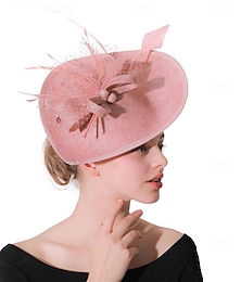 economico -Copricapo Piume Sinamay Matrimonio Festa serale Elegante Matrimonio Con Piuma Copricapo Copricapo