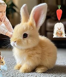 abordables -Mon lapin réaliste, jouet électronique interactif pour animaux de compagnie, les lapins peuvent sauter, marcher et remuer les oreilles, peluche de Pâques, jouet éducatif pour enfants