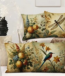 economico -Copripiumini Decorative Pastorale Vintage 4PC Morbido Quadrato Cuscino Divano Caso Fodera per Camera da Letto Soggiorno Poltrona