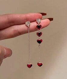 abordables -Boucles d'oreilles en forme de cœur, cadeau pour maman, épouse, petite amie ou meilleure amie – bijoux élégants et délicats pour la fête des mères, la Saint-Valentin, Noël, un anniversaire, un