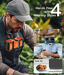 abordables -Ventilateur Portable à Clip de Taille/Cou avec Refroidissement Turbo Batterie de 10000mAh 3 Vitesses Écran Numérique pour Travail en Extérieur Sports et Utilisation au Bureau