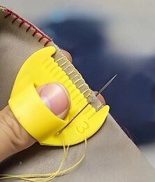 זול -1 יחידה כלי תפירת קצה ונעילת קצה למתחילים ולמבוגרים, כלי עזר לתפירה בעצמך, אביזר תבנית תפירה ביתית עבור בד, עבודת יד ותפירה, עם אצבעון