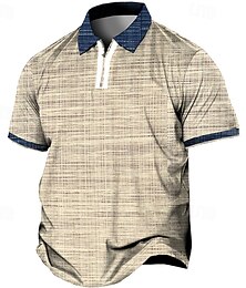 economico -Per uomo Plus Size POLO Grande e alto A quadri Collo ripiegabile Pulsante Manica corta Primavera estate Sportivo Di tendenza Streetwear Originale Esterno Strada Top