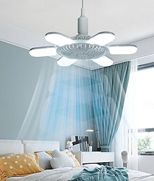 economico -Ventilatori da soffitto E27 con luci, ventilatore pieghevole a 6 foglie a forma di U con telecomando, dimmerabile, piccolo ventilatore da soffitto per camera da letto, garage, temporizzazione