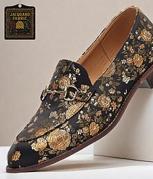 preiswerte -Herren Loafer & Slip On Schuhe bedrucken Penny Loafers Klassische Loafer Stoff Komfortabel Rutschfest Halbschuhe Schwarz