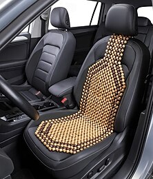 abordables -Cojín de asiento de coche con cuentas de madera natural, ajuste universal, masaje refrescante, funda de asiento ventilada para verano