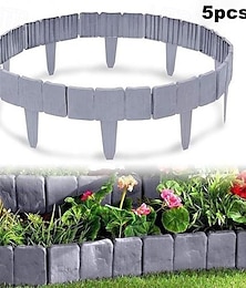 voordelige -5 stuks gazonranden kunststof steenlook tuinborder polypropyleen bloemperkrand palissade tuin decoratief