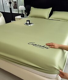 abordables -Lit rafraîchissant d'été drap-housse en soie confortable draps rafraîchissants pour dormeur chaud drap-housse respirant uniquement pour femmes hommes et adolescents