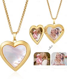 billiga -personligt fotoalbum medaljong halsband anpassad bästa present till mamma, vikbart minneshänge för fru flickvän dotter vän, mors dag alla hjärtans jul födelsedagsminne