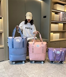 billige -reiseveske med stor kapasitet, rullende duffle med spinnerhjul, vanntett weekendveske, tørr våtseparasjon, laptoprom, for forretninger, treningsstudio, leir