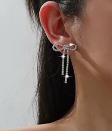 billige -sløyfe øredobber skinnende sett diamant lys luksus elegant design følelse av nisje øredobber