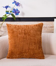 abordables -Coussin décoratif carré de la série lin texturé pour canapé rouge jaune bleu gris orange brûlé