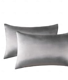 preiswerte -Matte Satin Kissenbezug Doppelseitiger Satin Kissenbezug Gewaschene Imitation Seide Kissenbezug