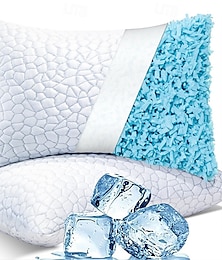 abordables -Coussins rafraîchissants pour dormir coussins en mousse à mémoire déchiquetée coussins de lit de taille queen coussin en gel pour dormeurs chauds coussin frais pour dormeurs latéraux arrière et