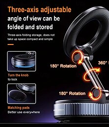 abordables -Support de téléphone magnétique pliable pour voiture, amovible, sans adhésif, étanche, universel, pour tableau de bord et bureau, disponible en noir ou blanc