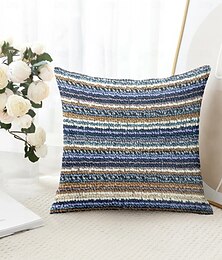 economico -Copertura per cuscini decorativi con motivo geometrico a strisce 1PC soffice custodia quadrata per cuscino per camera da letto soggiorno divano sedia