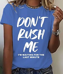 economico -Per donna Maglietta Grafico Lettera Elegante Casual Manica Corta Girocollo Top Regolari Quotidiano Weekend Stampato Nero Bianco Rosa Blu Estate