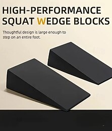 cheap -1 Pair Squat Wedge Blocks, Black EVA Slant Yoga Blocks for Balance and Flexibility, Calf Stretcher for Squats, Pilates, Push-Ups and Strength Training