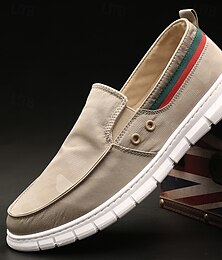 economico -Mocassini da guida slip-on in tela da uomo – scarpe casual morbide e leggere per viaggiare, guidare e stare all'aria aperta
