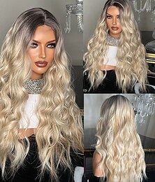 economico -parte libera capelli brasiliani 100% capelli umani vergini remy 5x5 chiusura in pizzo senza colla parrucche biondo cenere 13x4 parrucca frontale in pizzo parrucca bionda ondulata con capelli del