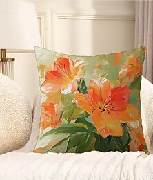 abordables -Housse de coussin décorative à motifs de fleurs 1PC housse de coussin carré souple pour canapé lit salon chaise