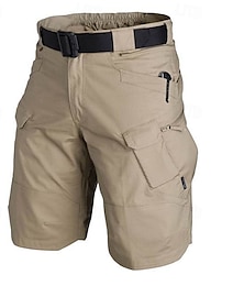 baratos -Homens Shorts de Corrida Bermuda Cargo Shorts de caminhada Militar Ao ar livre Normal Secagem Rápida Calção Cintura elástica Bolso Com Zíper Cinzento Escuro Preto Caça Alpinismo Corrida S M L XL XXL
