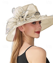 economico -Cappello derby Kentucky 2025 per donna, fascinator in organza per Pasqua, festa del tè, sposa, chiesa, cappello da sole domenicale