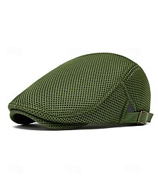 abordables -Gorra plana de malla informal para hombre: diseño liviano y transpirable con correas ajustables, varios colores, moderna para actividades al aire libre, deportes y uso diario.