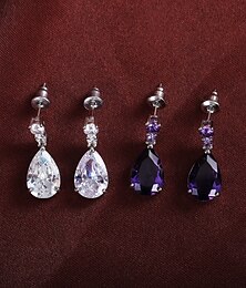 economico -Per donna Orecchini Taglio a Goccia Goccia Elegante Orecchini Gioielli Bianco / Viola Per Matrimonio Feste 1 Paio