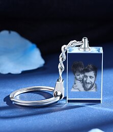 baratos -chaveiro de cristal 2d personalizado, melhor presente personalizado para a mãe – pingente com foto gravada personalizado para esposa, avós, família ou amigos
