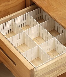 voordelige -12 stuks verstelbare ladeverdelers, kunststof ladeverdelers, zelfgemaakte opbergbakken voor sokken, ondergoed, accessoires, kast- en kantoororganisatie