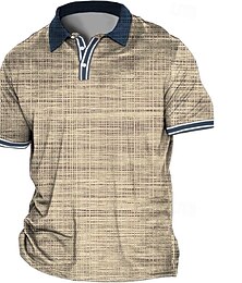 ieftine -Bărbați Mărime Plus Tricou POLO Mare si inalt Plisat Răsfrânt Imprimeu Manșon scurt Primavara vara Sport Modă Șic Stradă Designer În aer liber Stradă Topuri