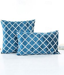 economico -Coperchio per cuscini decorativi in velluto a righe 1PC morbido quadrato per divano copertura cuscino per camera da letto soggiorno sedia blu rosso argento nero