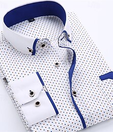 billiga -Herr Skjorta Sommarskjorta Casual skjorta Strandskjorta Knapp upp skjorta Svart Vit Vinröd Marinblå Svart+Grå Långärmad Grafisk Fyrkant Semester Hawaiisk Button-Down Kläder Polyester Mode Ledigt