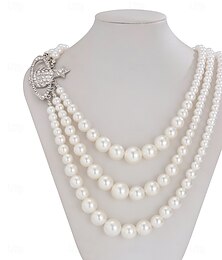 abordables -Collier de Perles Perle d'imitation Femmes Élégant Romantique Superposé Mignon Mariage Cercle Colliers Tendance Pour Mariage Soirée Quotidien