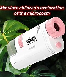 abordables -Microscopio óptico portátil de mano para niños y niñas, juguete de rompecabezas de exploración científica al aire libre, regalo