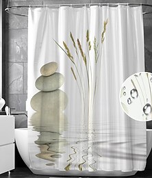 abordables -Rideau de douche avec crochets 180 cm*180 cm (70"*70") adapté pour diviser la zone humide et sèche rideau de douche imperméable résistant à l'huile thème classique moderne