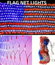 זול -מנורת מסיבת דגל אמריקאי 420 LED קישוט פאטיו IP44 אורות String תלויים לקישוט חוץ לחגים