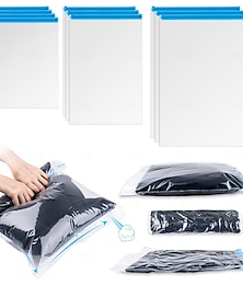 economico -Sacchetti di compressione per viaggi, 10 pezzi, sacchetti salvaspazio, sacchetti sottovuoto arrotolabili a mano per viaggi, non serve il vuoto (3 grandi, 3 medi, 4 piccoli), organizer per indumenti,