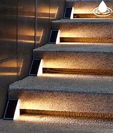 economico -2pcs luce solare passo luci scale esterne design lente led super luminoso ip67 impermeabile antifurto luce scale decorazione illuminazione per giardino lampada da giardino