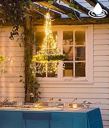 billige -solenergi vinstokker gren ledet utendørs streng lys sett 2m x 5 gren 100led utendørs vanntett hage gjerde treet ledet fleksibel streng fairy gren lys hage krans uteplass hage dekorasjon belysning