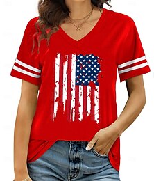 billige -Uavhengighetsdagen 4. juli USA Flagg T-skjorte Manga Tilbake til Skolen USA Flagg Graphic Til Dame Voksne Maskerade 4. juli Varmstempling Festival